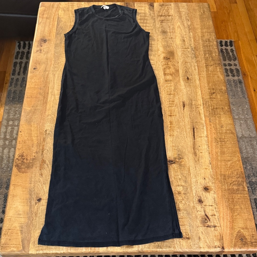 AG Adriano Goldschmied Black Sleeveless tank cotton blend maxi crewneck Dress S